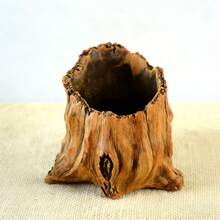 FEPK 1 Pieza Realista Tronco De Árbol Florero, Tronco De Árbol De Cemento Decoración De Acuario, Decoración De Terrario Para Mascotas, Decoración De Jardín Y Paisaje, Maceta Para La Siembra De Suculentas, Decoración De La Mesa De Té Para Restaurantes, Sala De Estar Y Dormitorio, Ornamentación De Escritorio - A - Ver 8