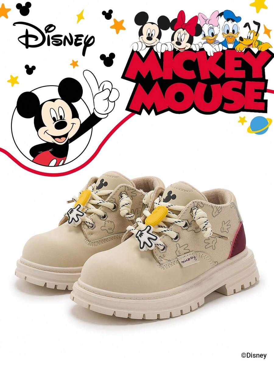 Disney 1 Pair Children's Collaborative Sports Shoes, Suitable For Daily Wear, Festivals, Sports, Outdoor, Comfortable, Non-Slip, Durable, Breathable (Boys' Sports Shoes, Boys' Skate Shoes, Children's Sports Shoes, Girls' Sports Shoes, Girls' Skate Shoes) - Beige - View 1
