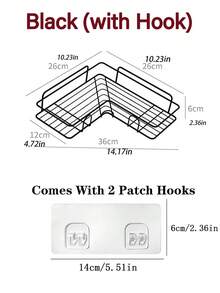1 pieza Estantería triangular para baño, estantería de almacenamiento para dormitorio, estantería de almacenamiento para baño y cocina, estantería de almacenamiento de herramientas y utilidades, resistente al desgaste - Multicolor - Ver 9