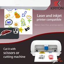 KRYON A4 10 Sheets Glossy White Printable Vinyl Sticker Paper - Water-Resistant Self-Adhesive Label Paper, Inkjet Printer Only, For DIY Labels, Decals & Crafts - 10 SHEETS - View 9