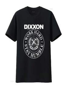 Dixxon Flannel Work Hard Stay Humble  T Shirt Sz Large Vintage Washed Streetwear Stretched Fashion Breathable Homme - 黑色 - 查看 1