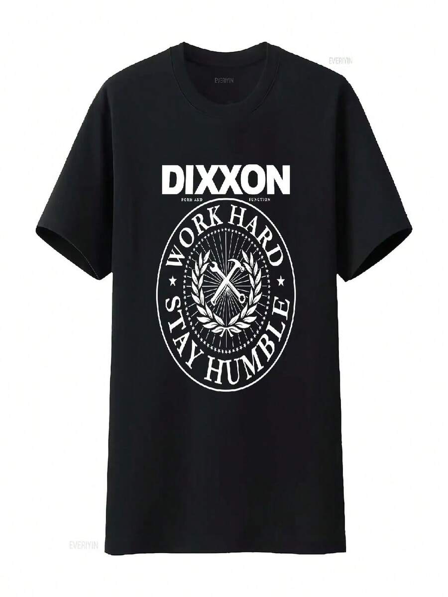 Dixxon Flannel Work Hard Stay Humble  T Shirt Sz Large Vintage Washed Streetwear Stretched Fashion Breathable Homme - 黑色 - 查看 1