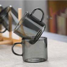 2/4/6/12pcs 100ml Smoked Black Glass Small Water Cups, High-Quality Mini Coffee Cups, Portable Office Tea Cups, Home Breakfast Milk Cups, Transparent Glass Cups, Heat-Resistant Lead-Free Water Cups, Afternoon Tea Espresso Cups, Guest Tea Cups, Elegant Desktop Small Cups - Black - View 8