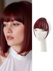 Synthetic Fiber Air Bangs Women's Wig With Sideburns Natural Hair Replacement Hairline Invisible Straight Bangs Wig Patch - Multicolor - View 19