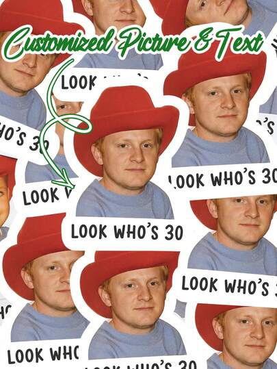 Custom Stickers, Customizable Images, Photos, And Text, Funny Birthday Party Stickers, Birthday Stickers, Look Who'S 30 Party Decor, Cute Birthday Gift Stickers, 30th Birthday Stickers, Happy 30 Stickers, Cheers To 30 Stickers,Fun Adult Birthday Gift,Milestone Birthday Decor.Perfect For Holidays, Birthdays, Parties, Wedding Season, Bridesmaid Favors, Valentine'S Day, Ramadan Gifts And Souvenirs