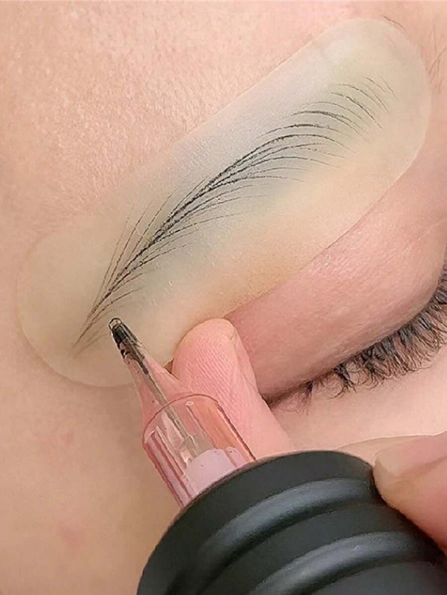 10/20/30/50 Piezas Pegatinas de práctica de cejas de silicona - Maquillaje semipermanente simulado de piel natural, Pegatinas de entrenamiento de cejas, Plantilla de conversión de diseño de cejas para principiantes - Multicolor - Ver 1