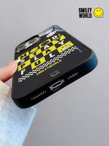 1pc Shock-Proof Full Coverage 2-In-1 Acrylic Phone Case, UV Printing Craft, Smileyworld Yellow Cartoon Letter Pattern, Compatible With IPhone 17, 16, 15, 14, 13, 12, 11 Pro Max And Series - Multicolor - View 6