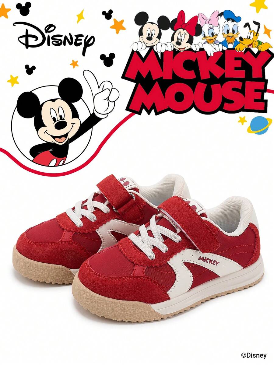 Disney 1 Pair Kids' Sneakers, Suitable For Daily Wear, Festivals, Sports, Outdoor Activities, Comfortable, Non-Slip, Durable, Breathable (Boys' Sneakers, Boys' Skate Shoes, Kids' Sports Shoes, Girls' Sneakers, Girls' Skate Shoes) - Red - View 1