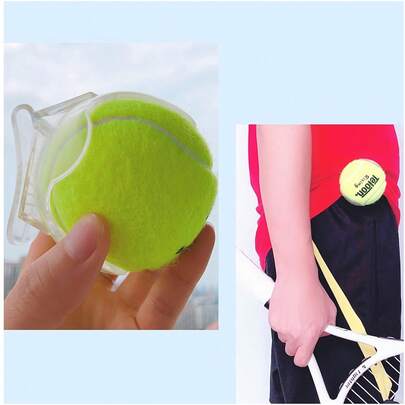 网球夹，锦标赛级网球夹，10小时高强度防滑抓握，1秒快速释放，适用于所有裤裙，减少捡球次数的设计，快速二发，1秒快速装球系统，便携式单手网球夹，适用于网球训练和比赛，适用于裤裙