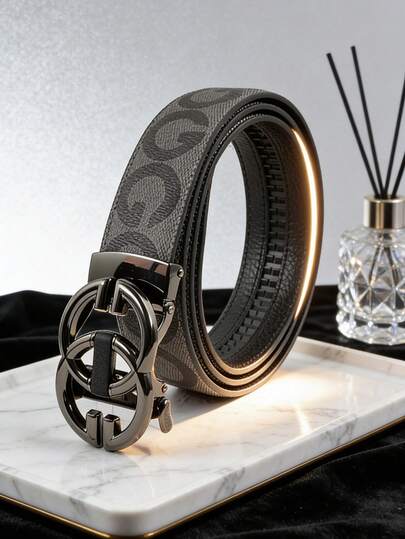 男士奢华自动扣皮带 - 可调节，时尚商务休闲风格，金属扣，是夏季、秋季、万圣节和秋冬季的理想礼物，适合青少年、年轻男士，休闲、户外、运动、度假、毕业典礼、生日、日常穿着。