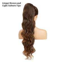 28英寸抽绳马尾假发 - 耐热长款蓬松波浪卷发女士合成假发，适合日常佩戴和节日派对 - 彩色 - 查看 24