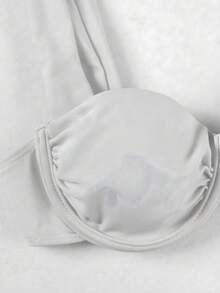 Bộ bikini 3 mảnh màu trắng, thanh lịch, gợi cảm, thích hợp cho kỳ nghỉ biển, hẹn hò, tiệc tùng, phong cách thường ngày, gồm áo quây có đệm và chân váy maxi in họa tiết ombre. - Nhiều màu - Xem 4