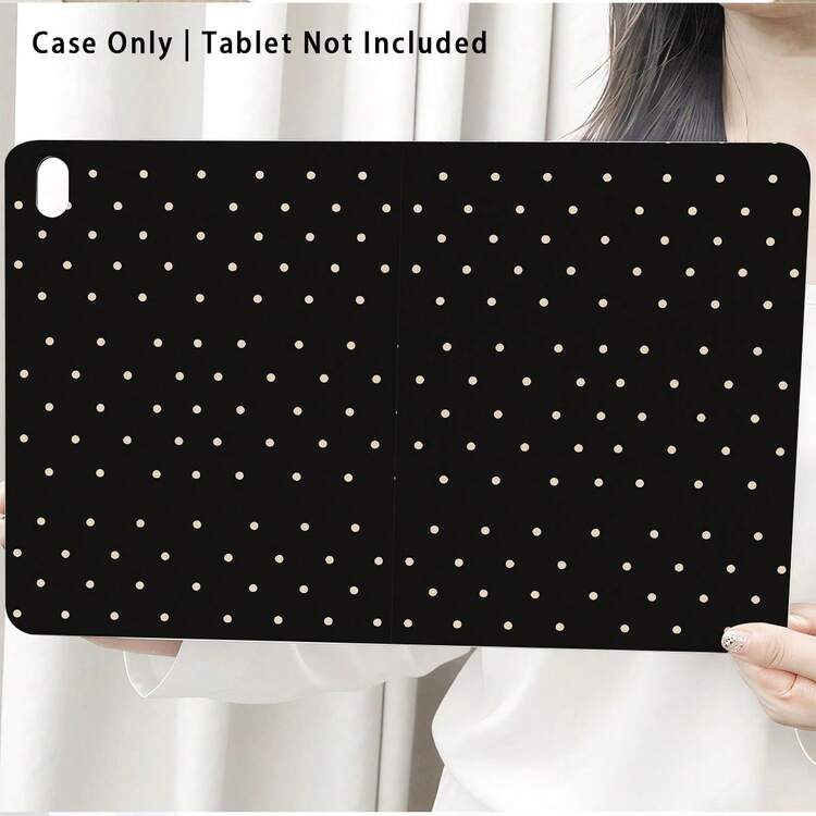 1pc Flip Cover Desk Protector With Pen Slot, Black Polka Dot Pattern, Compatible With Huawei Matepad SE 11in/Matepad Pro 11in/Matepad 11.5in 2026 And More, Honor Pad 8/9/10, Honor GT 11.5inch/X7/X8A/X9/X8Pro/X9Pro/X10 PRO/V9/V8 Pro And More, S11/A11/A11+ And More, Apple, And More, Auto Sleep/Wake Function, Suitable For Back To School, Valentine's Day - Multicolor - View 6