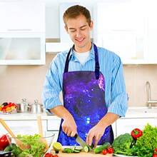 Delantal impermeable ajustable con 2 bolsillos, delantal de cocina para mujeres y hombres chefs - Delantal Galaxy - Ver 3
