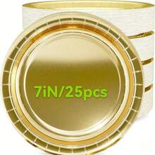G4GADGET 100 Paper Plates 23cm - 9inch Paper Plates, Disposable Plates, Party Plates - Gold - View 15