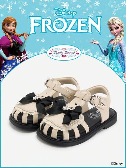 Disney Frozen Authorized Collaboration 1 Pair Children's Princess Sandals, Elsa Princess Sandals, Anna Princess Sandals, Arendelle Princess Sandals, Suitable For Daily, Festival, Sports, Outdoor Wear, Comfortable, Non-Slip, Breathable