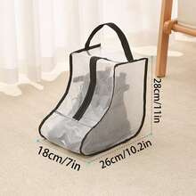 3/2/1pc Boot Storage Bags, Long & Short Boot Storage Shoe Bags, New Fashion Transparent Shoe & Boot Dust Covers, Women's High-Top & Ankle Boot Specialized Boot Bags, Zipper & Handle Boot Covers,Shoe Protection,Suitable For Flats, Ankle Boots & High. - Clear - View 6