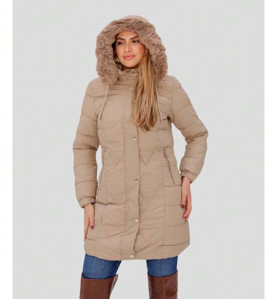 Nylon Parka Lined With Fur. - 米色 - 查看 1