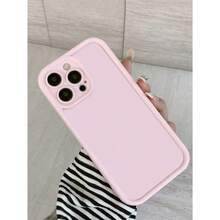 1pc Burgundy Personalized Pattern Full Coverage TPU Shockproof Phone Case Compatible With IPhone 16, 15, 14, 13, 12, 11 Pro Max, Series Waterproof Anti-Fall Scratch Resistant - Pink - View 6