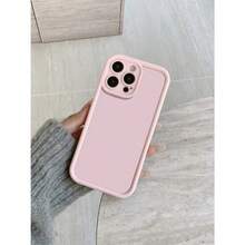 1pc Burgundy Personalized Pattern Full Coverage TPU Shockproof Phone Case Compatible With IPhone 16, 15, 14, 13, 12, 11 Pro Max, Series Waterproof Anti-Fall Scratch Resistant - Pink - View 2