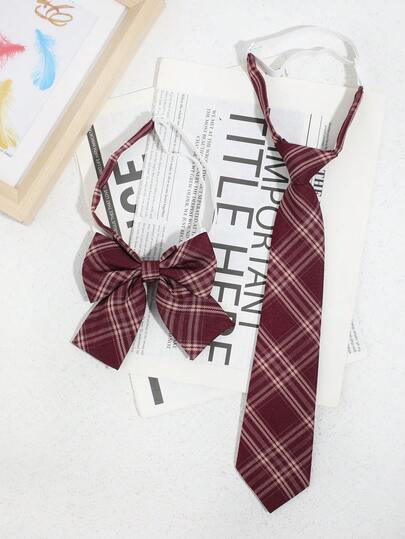 1 set dames casual stropdas en vlinderdas in Japanse schoolstijl, 2 stuks, geschikt voor matrozenuniform, overhemd, schooluniform, feestjes en dagelijks gebruik.