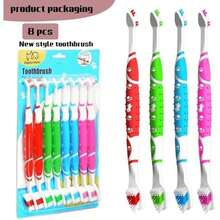 8 Pcs Dog Toothbrush Pet Toothbrush Small To Large Dogs,Cats With Soft Bristles Non Slip Dual Head Dog Toothbrush - / - View 2