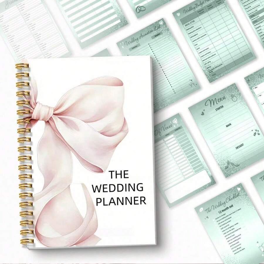 DANPERJI Bride Preparation Must: New Year's Wedding Planning Manual + Bride Schedule Book + Elegant Notebook, Love Witness Is Not Absent - 5.5*8.3in - View 1