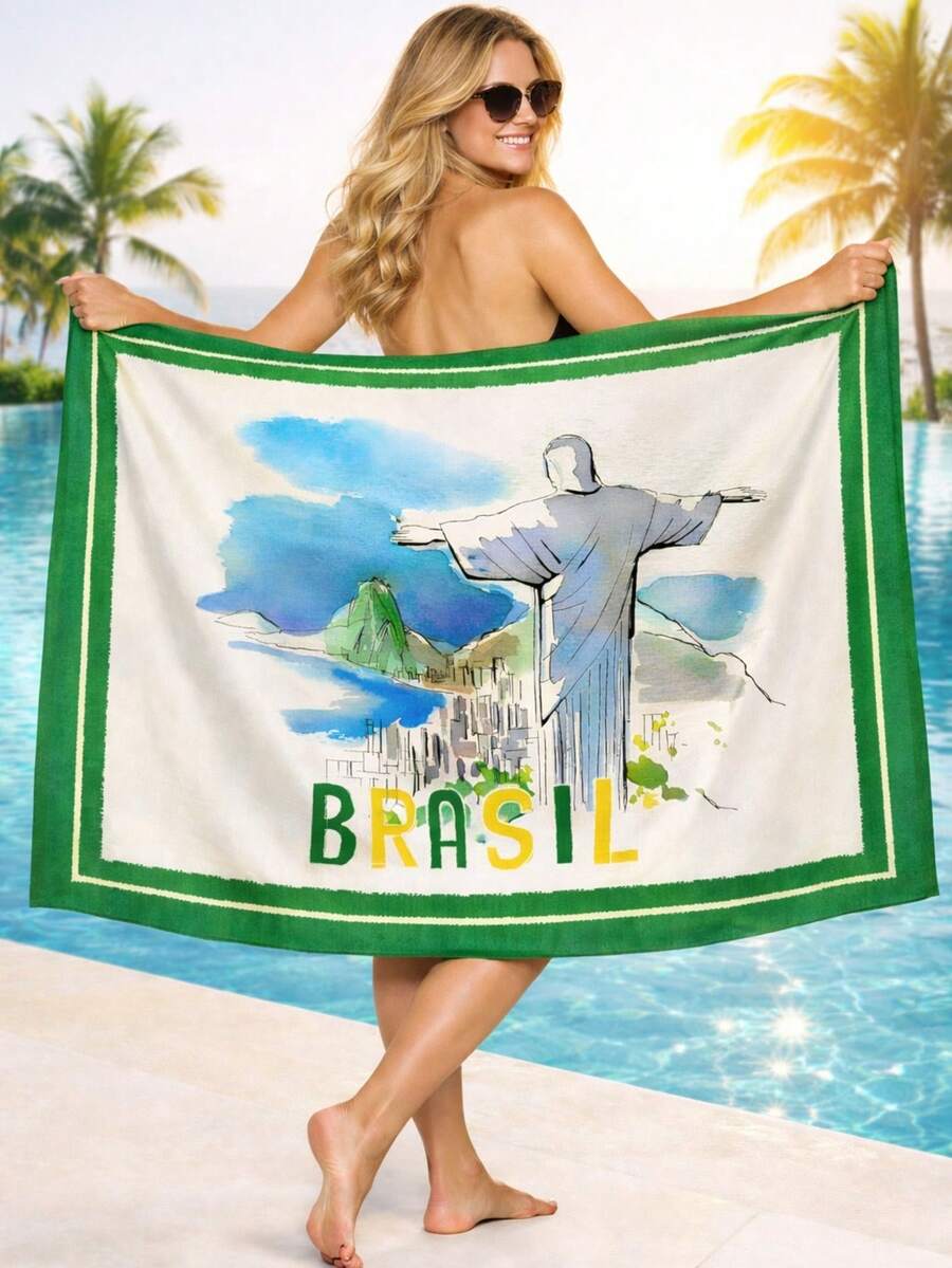 BASSI BRASIL ESTAMPARIA DIGITAL Women's Tropical Beach Cover-Up - Brazil Collection - Holidays, Party, Elegant, For Going Out - Composite Fabric - Beach Cover-Up - Beach, Holiday, Wedding, Vacation, Bachelorette Party, Trip, Summer - Đấng Cứu Chuộc - Xem 1