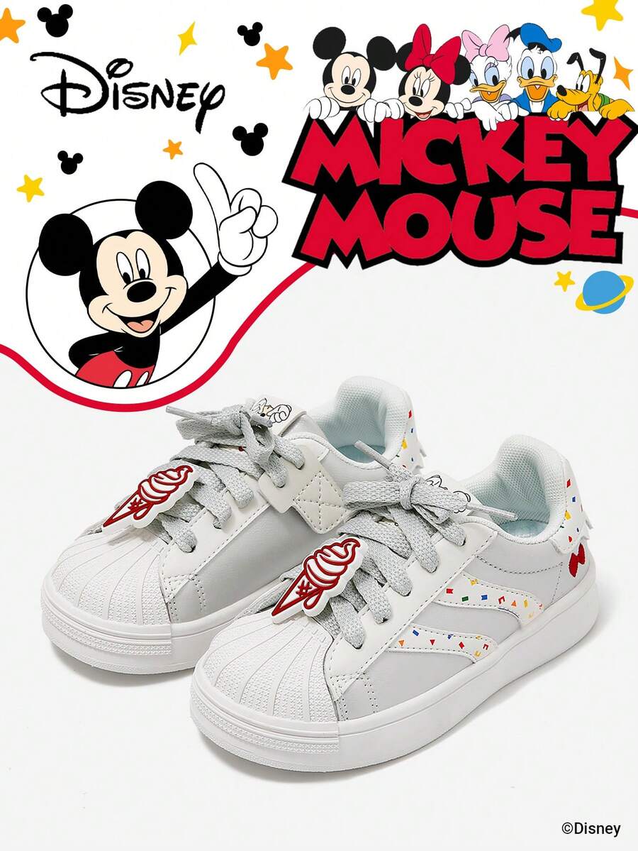 Disney 1 đôi giày thể thao trẻ em, thích hợp cho mặc hàng ngày, lễ hội, thể thao, hoạt động ngoài trời, thoải mái, chống trơn trượt, bền, thoáng khí (Giày thể thao bé trai, giày trượt ván bé trai, giày thể thao trẻ em, giày thể thao bé gái, giày trượt ván bé gái) - Bạc - Xem 1