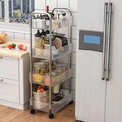 Xe đẩy đựng đồ trang điểm 3 tầng trong suốt có bánh xe – Hộp đựng đa năng bằng nhựa dùng để đựng mỹ phẩm, đồ dùng vệ sinh cá nhân và các vật dụng thiết yếu – Hoàn hảo cho phòng tắm, phòng ngủ và văn phòng, dùng để sắp xếp đồ trang điểm.