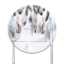 双面防滑PU隔热垫桌垫耐热餐垫饮料杯垫厨房餐具沥水垫可水洗桌面垫适用于节日用餐和厨房餐桌羽毛图案 - 白色 - 查看 34