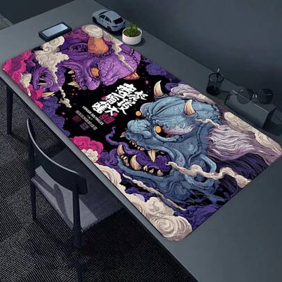 1 pieza Alfombrilla de ratón estilo japonés, accesorio de oficina de escritorio completo. Esta gran alfombrilla de ratón se puede usar como tapete de escritorio, tapete de estudio o tapete de teclado, adecuada para juegos, hogar y uso de oficina. La superficie es suave y lisa
