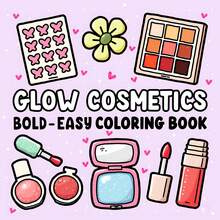 GDTME Libro para colorear lindo para cosméticos, Libro para colorear COZY FRIENDS para adultos y adolescentes, audaz y simple, alivio del estrés, vuelta a la escuela, Día de la Mujer, regalo de cumpleaños, papelería, suministros de oficina, tamaño 7.9x7.9 pulgadas - Maquillaje lindo - Ver 14