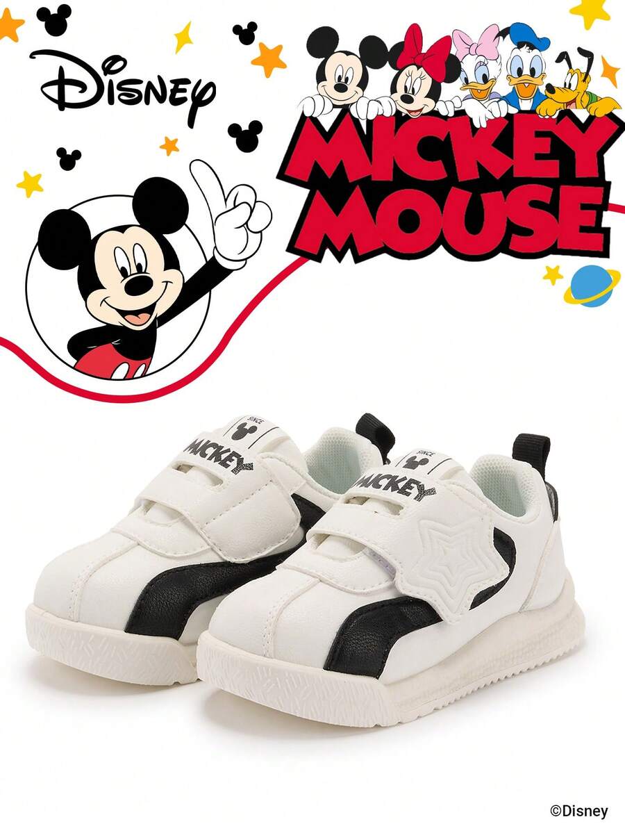 Disney 1 双儿童运动鞋，适合日常穿着、节日、运动、户外活动，舒适、防滑、耐用、透气（男童运动鞋、男童滑板鞋、儿童运动鞋、女童运动鞋、女童滑板鞋） - 黑色 - 查看 1