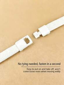 弹性免系鞋带，带锁扣，适用于运动鞋、休闲鞋、小白鞋、篮球鞋、跑步鞋、夏季训练鞋、返校用品、靴子配件，适合户外、运动、旅行、居家、办公、学校等各种场合，纯色可选。 - 白色 - 查看 6