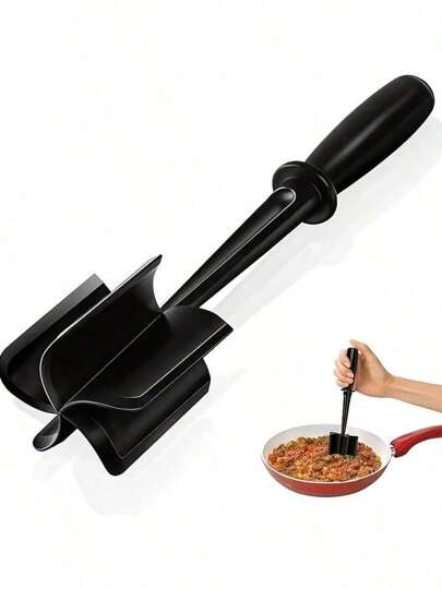1 ABERZEY Heat Resistant Plastic Meat Chopper - Manual Hamburger Meat Chopper, Beef Grinder For Burgers, Turkey And More - No Electricity Required Kitchen Utensils & Gadgets 1 Heavy-Duty Nylon Meat And Potato Masher, Heat Resistant Up To 402°F - Great For Mincing Meat, Potatoes And Hot Foods, Black With Ergonomic Handle, Kitchen Essentials, Cooking Utensils | Modern Cookware | Heat Resistant Utensils