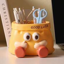 Creative Cartoon Funny Large Capacity Key Pen Holder Desk Decor - Orange - View 6