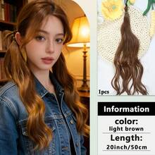 1pc-Colored Ponytail Hair Extensions, Wrap-Around Ponytail Hairpieces, Add Volume To Your Hair, Allow For DIY Styling, And Are Versatile For Braiding And Updos. A Fashionable Hair Accessory Suitable For Girls To Wear On Various Occasions. - Multicolor - View 14
