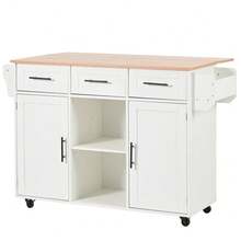 Mobile Storage Islands - White + MDF + European-1 - View 7