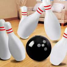 10pcs 16cm White Bowling Pins, 2pcs 7cm Black Bowling Balls, Creative Indoor Floor Bowling Game, Fun Interactive Game For Family Party - Multicolor - View 7