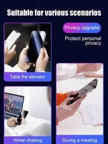 适用于 17/17 Pro/17 Pro Max/15/15 Pro Max/16/16 Plus/16 Pro/13/14 Pro Max，2 片装全屏钢化玻璃隐私保护膜，防水、防刮、触感灵敏顺滑，9H 硬度玻璃，军用级防摔保护，适合日常、办公和家庭使用。 - 彩色 - 查看 6