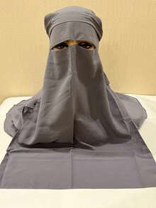 高品质三层雪纺面纱面纱头巾头巾长袍配饰 - 多色 - 查看 15