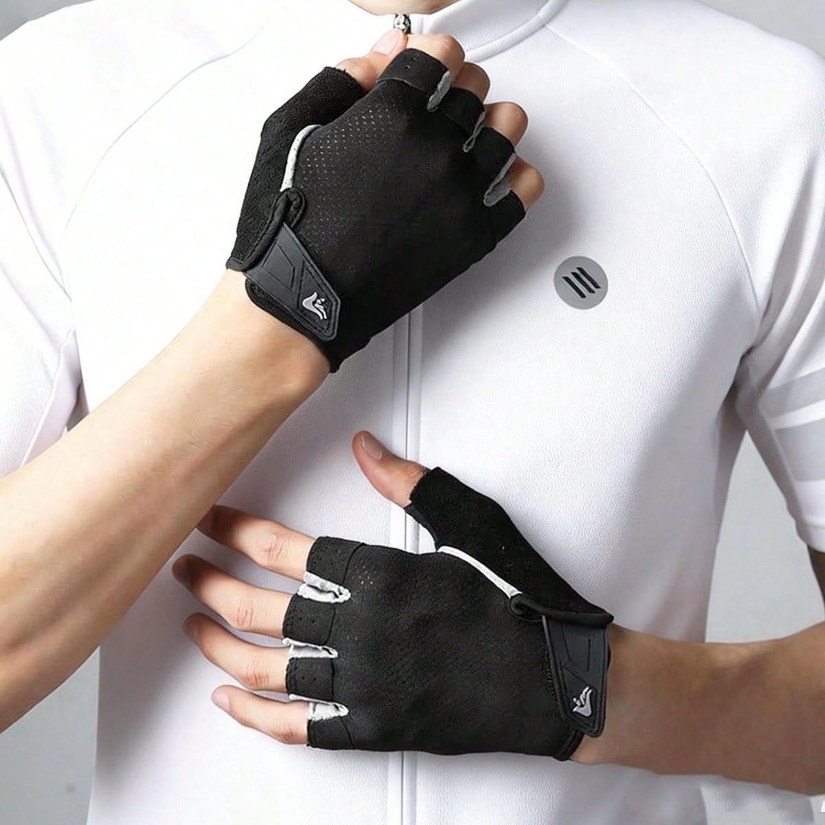 Guantes antideslizantes de dedos abiertos, protección completa de la palma, guantes de fitness transpirables, unisex, guantes de ciclismo de medio de