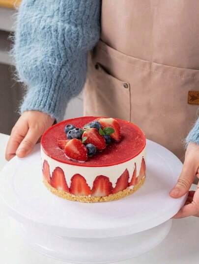 1 pezzo Base antiscivolo e piattaforma rotante con scala precisa, utilizzata per decorare torte in modo uniforme, stendere la glassa e applicare la crema. È una scelta ideale per pasticceri casalinghi, chef e artisti di torte, perfetta per torte a più strati, torte nuziali e dessert personalizzati.