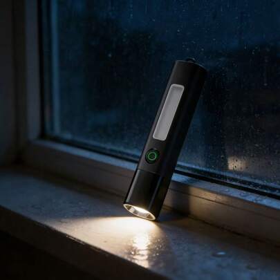  Philips 1151 Square Flashlight With COB Soft Side Light, Ultra-Bright Flashlight, 4-Level Adjustment, Rechargeable Handheld Flashlight, Camping Light/Strobe Light/Study Light/Work Light, Smart Battery Level Display, Includes Lanyard