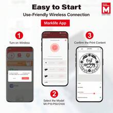 Impresora de etiquetas Marklife X2, impresora térmica portátil para imprimir etiquetas de nombre, etiquetas de artículos, etiquetas de ropa, etiquetas de latas y etiquetas de dirección. Adecuado para estudiantes, hogares y uso personal. Compatible con sistemas Android, iOS y Windows, incluye 3 rollos de papel - Impresora gris más tres rollos de etiquetas de 40*30 mm - Ver 7