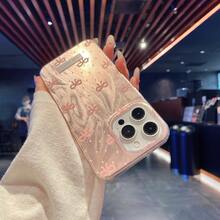 Cute Minimalist Pink Strawberry Transparent Phone Case, Compatible With Iphone 17 Air 16 15 14 13 12 11 Pro Max Plus, Soft Protective Back Cover, Suitable As A Gift For Girls - Bow - View 5