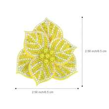 2.56" Created Crystal Rhinestone Camelia Flower Hair Clip Brooches For Women Vintage Design Flower Brooches And Lapel Pins For Clothes Elegant Floral Brooch For Wedding And Christmas Parties - Yellow - View 2