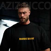 Vikings Nordicware Men's Oversized T-Shirt, 100% Cotton, For Everyday Workouts - Black - View 3