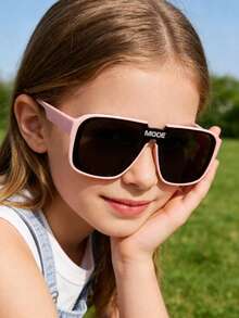 1 Set Children's Fashion Glasses, Classic Minimalist Style, Suitable For Boys And Girls For Party, Holiday, Travel, Decoration, Daily Accessories, Photography Props - Pink - View 6